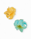 Girls floral design hair clip set with a translucent effect