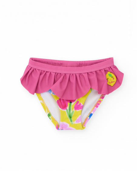 Girls’ knit bikini bottoms with decorative ruffle