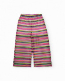 Girls knit pants with zigzag print