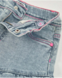 Girls plain soft denim shorts