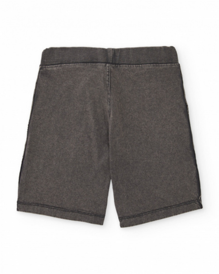 Boys knit bermuda shorts with a washed effect