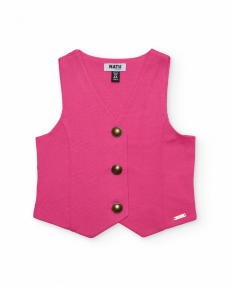 Girls knit vest with metal buttons