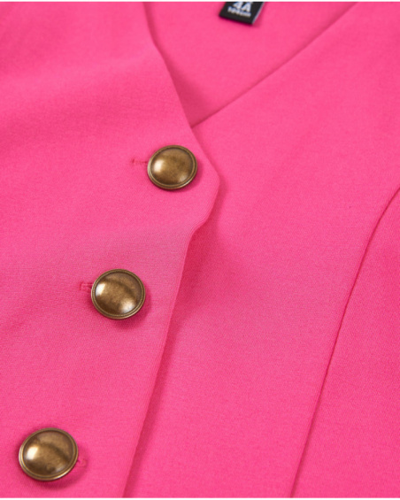 Girls knit vest with metal buttons