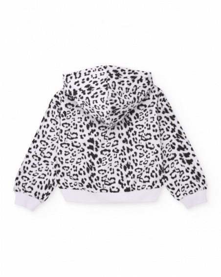 Girls knit sweatshirt with an animal print design