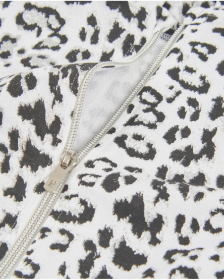 Girls knit sweatshirt with an animal print design