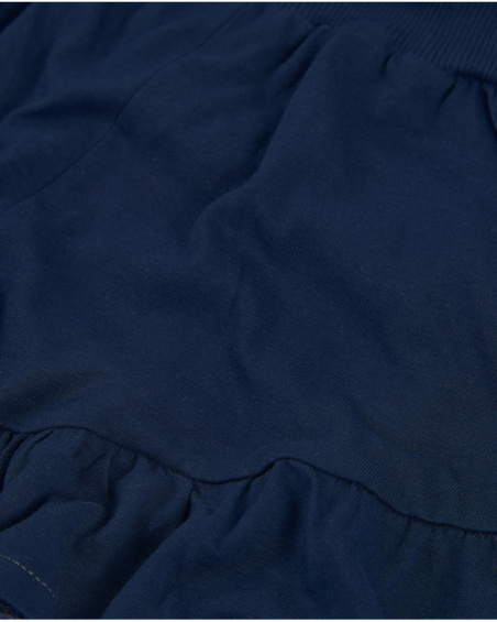 Girls knit shorts with a ruffle hem