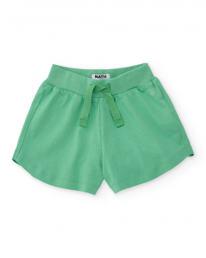 Girls knit shorts with side pockets