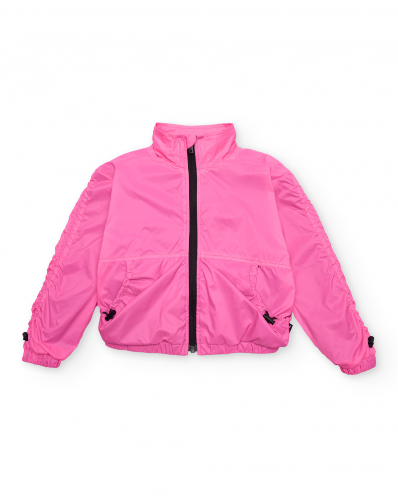 Girls plain jacket with elastic adjusters