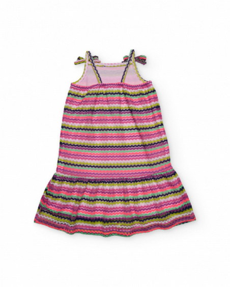 Girls’ knit strappy dress with bows