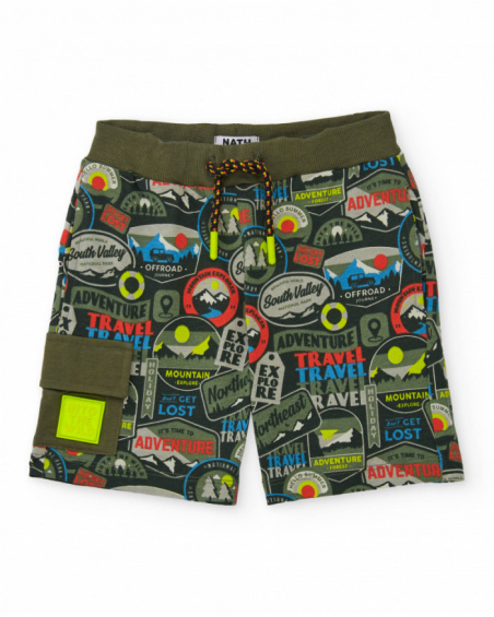Boys’ knit bermuda shorts with side flap pocket