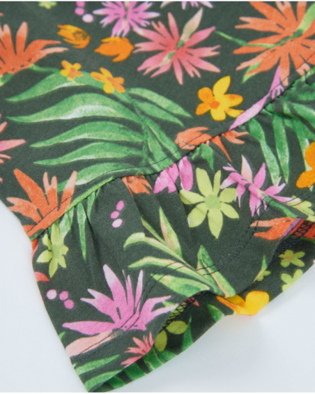 Girls’ knit jumpsuit with ruffles on the legs