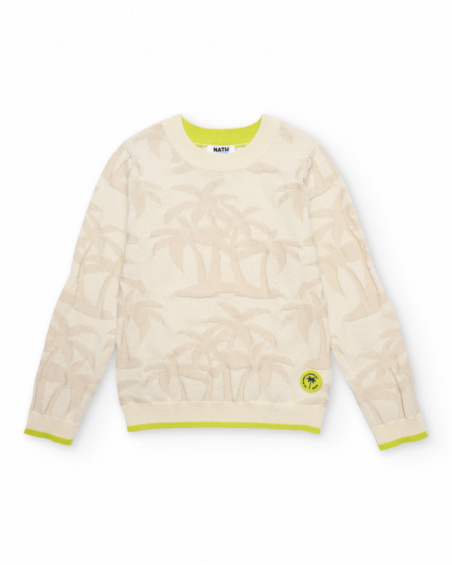 Boys’ knit sweater with palm tree motif