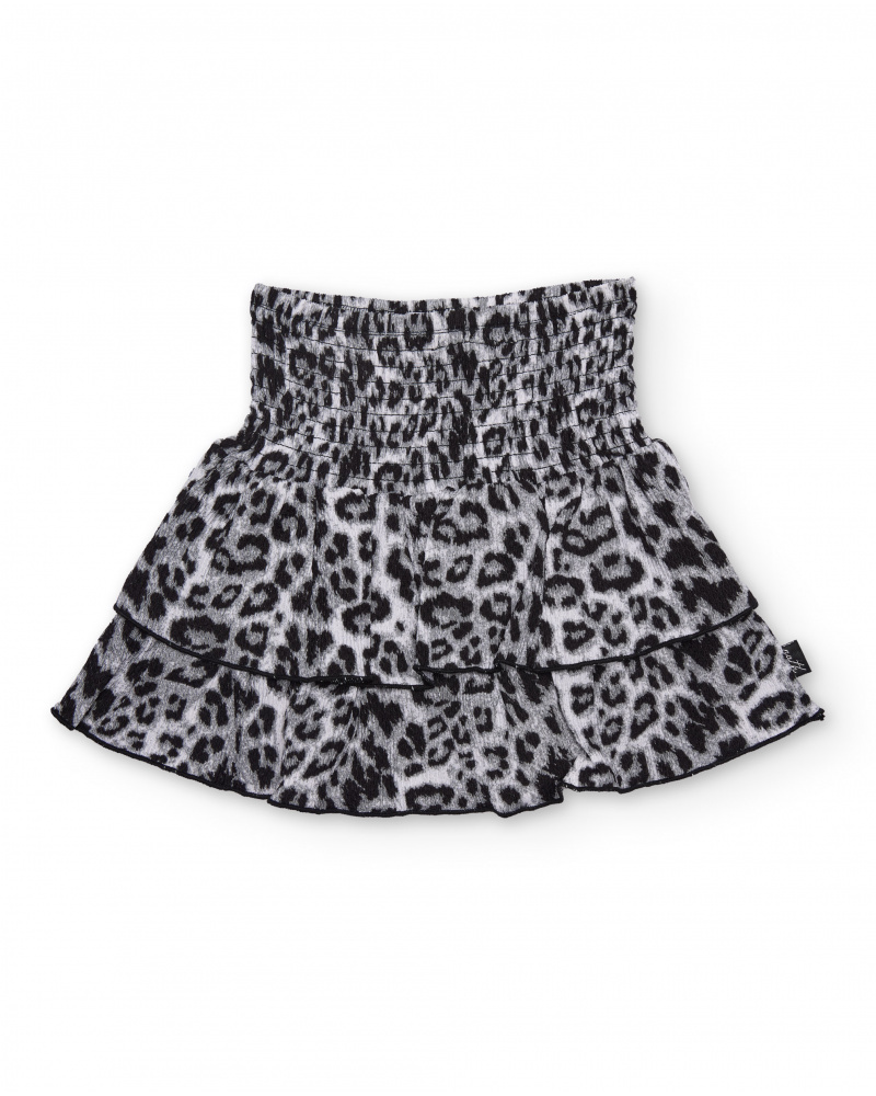 Girls’ woven skirt with wide gathered waist