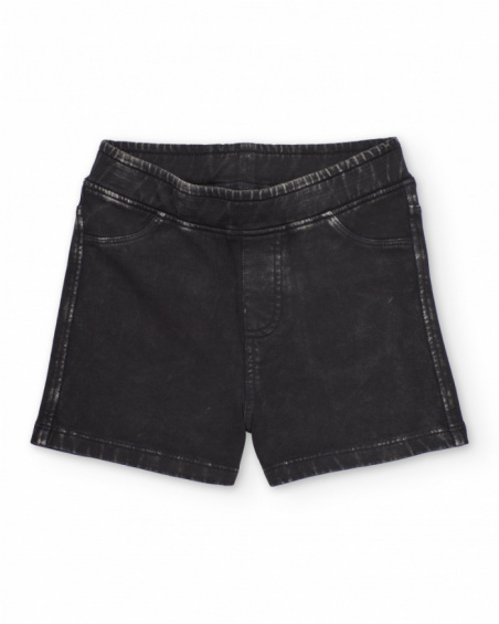 Girls’ knit shorts with washed effect