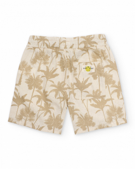 Boys’ woven bermuda shorts with palm tree print
