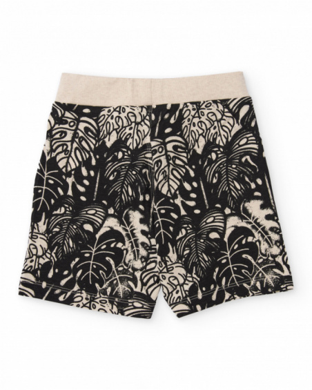 Boys’ knit bermuda shorts with botanical print