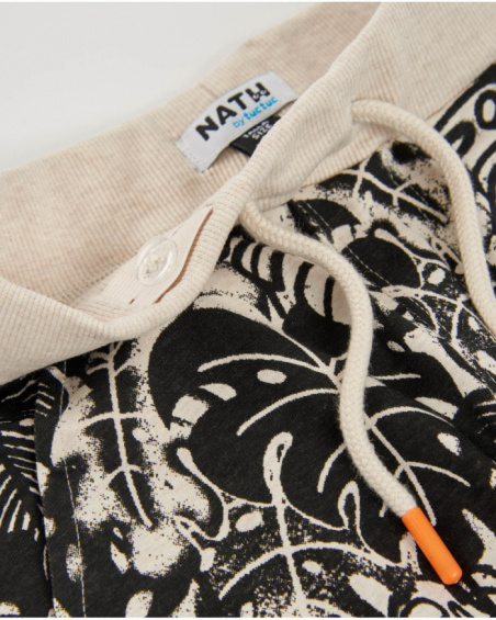 Boys’ knit bermuda shorts with botanical print