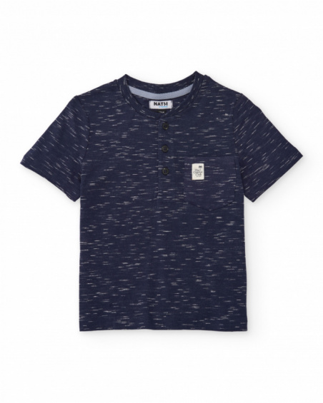 Boys’ knit T-shirt with heathered effect