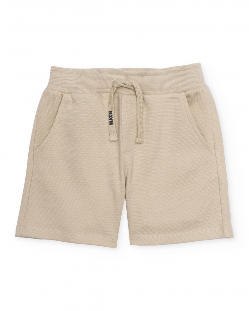 Boys’ knit bermuda shorts with elastic waist and drawstring