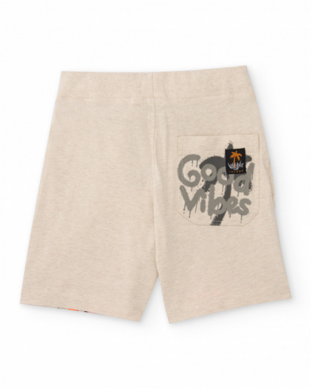 Boys’ knit bermuda shorts with graffiti-style print