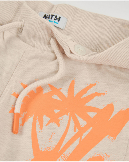 Boys’ knit bermuda shorts with graffiti-style print