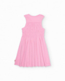 Girls’ knit dress with elastic smocking