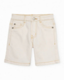 Boys’ woven bermuda shorts with contrast stitching