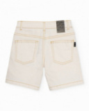 Boys’ woven bermuda shorts with contrast stitching