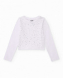 Girls’ knit T-shirt with sparkling appliqués