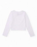 Girls’ knit T-shirt with sparkling appliqués