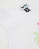 Girls’ knit T-shirt with palm tree embroidery