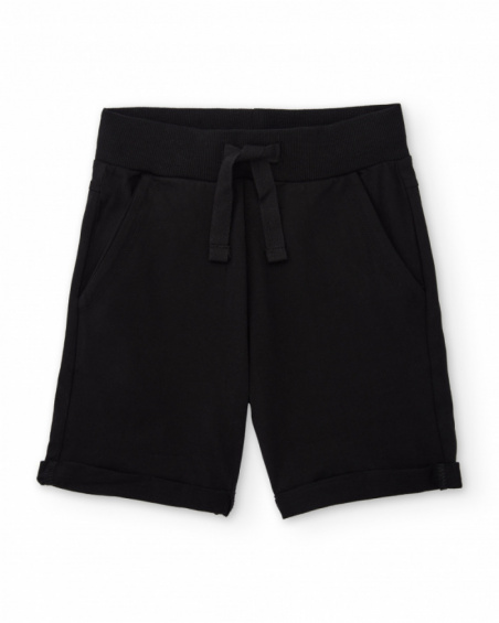 Boys’ knit bermuda shorts with turn-up hem