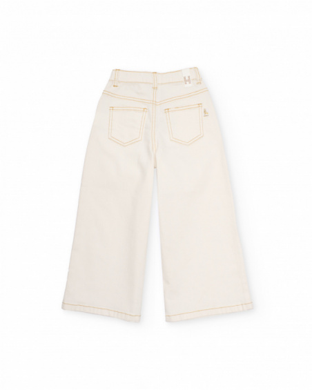 Girls’ woven trousers with wide leg