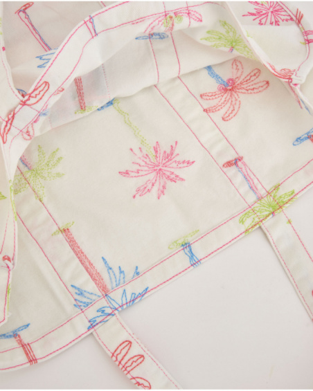 Girls’ woven bag with palm tree print