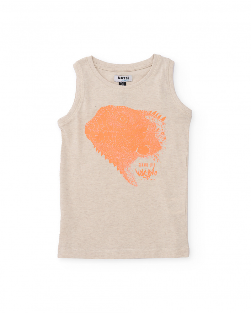 Boys’ knit T-shirt with reptile print