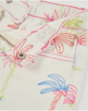 Girls’ woven shorts with all-over palm tree design