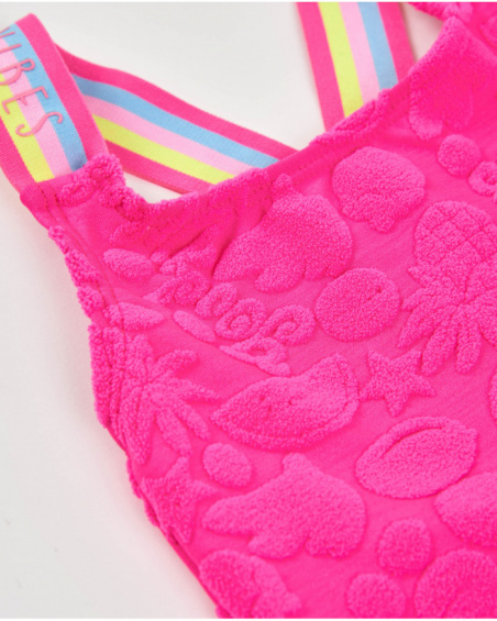 Girls’ knit swimsuit with crossed straps