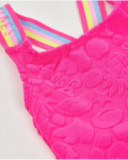 Girls’ knit swimsuit with crossed straps