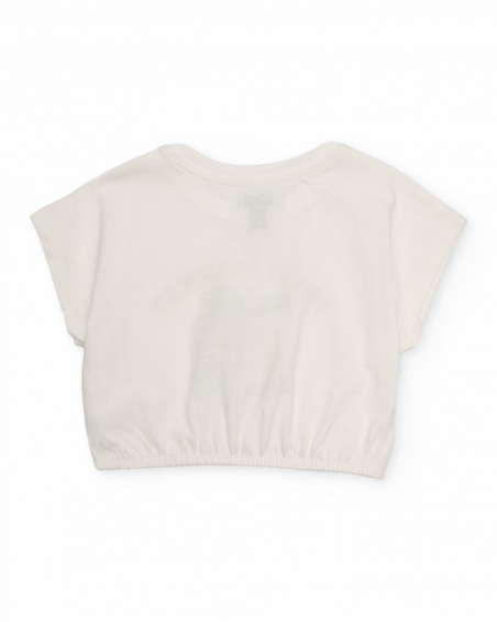 Girls’ knit T-shirt with elasticated hem