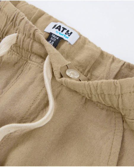 Boys’ woven bermuda shorts with elastic waist