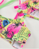 Girls’ knit bikini with ruffle on the top