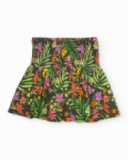 Girls’ knit skirt with gathered waist