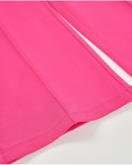 Girls’ knit trousers with decorative seams