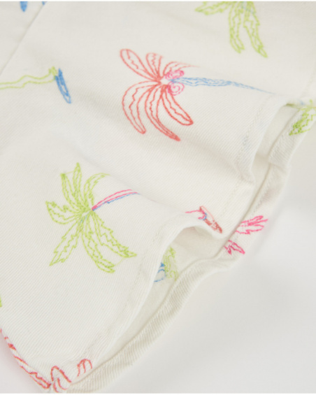 Girls’ woven dress with palm tree print