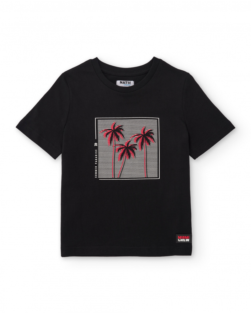 Boys’ knit T-shirt with graphic print