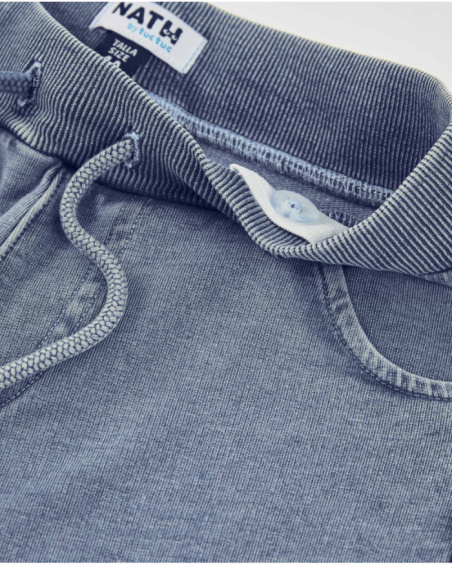 Boys’ knit bermuda shorts with washed effect