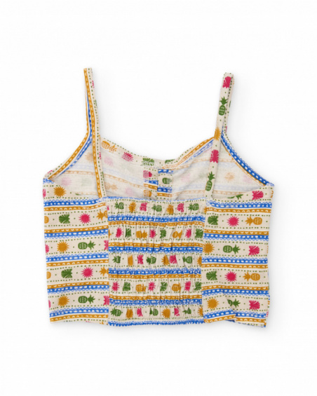Girls’ knit top with central ruching