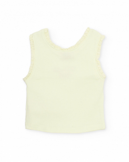 Girls’ knit top with lace trim detail