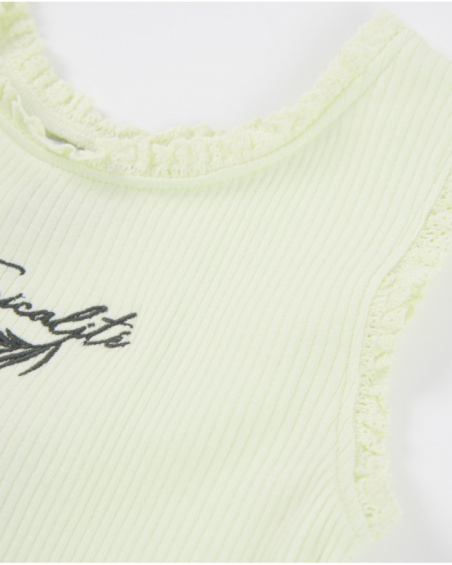 Girls’ knit top with lace trim detail