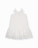 Girls’ knit dress with openwork motifs